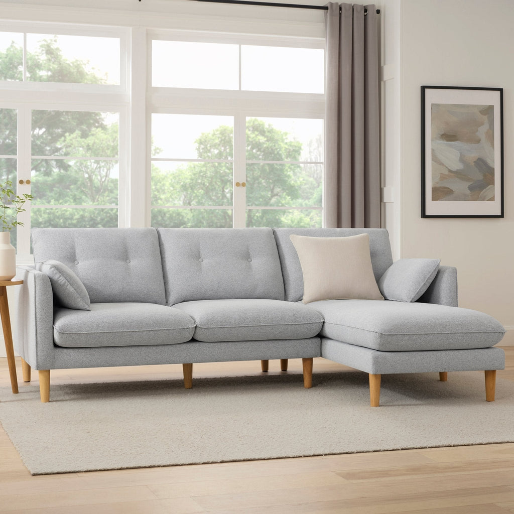 Shoreditch Right Hand Chaise Sofa - Light Grey