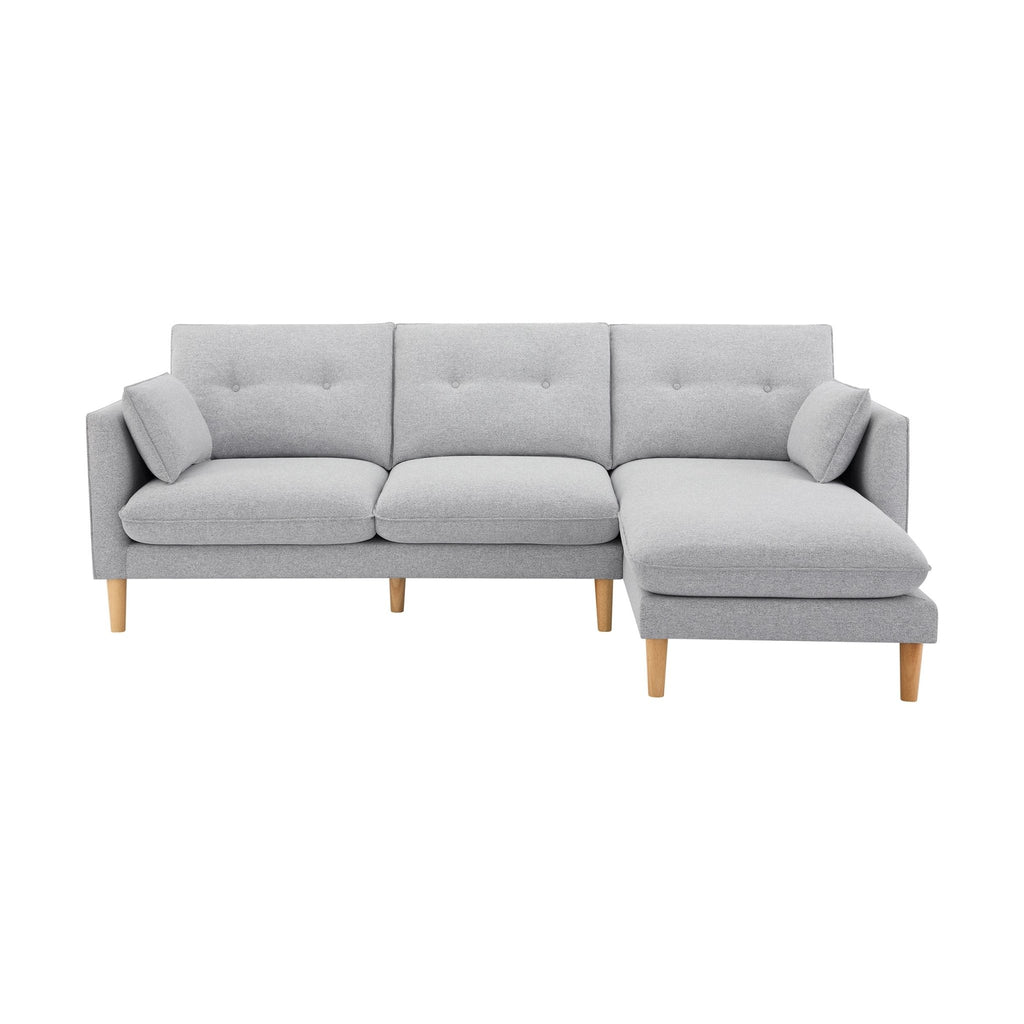 Shoreditch Right Hand Chaise Sofa - Light Grey
