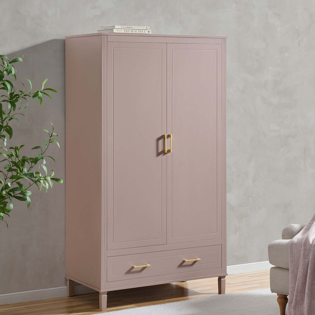 Sienna 2 Door Wardrobe with Drawer - Dusty Mauve
