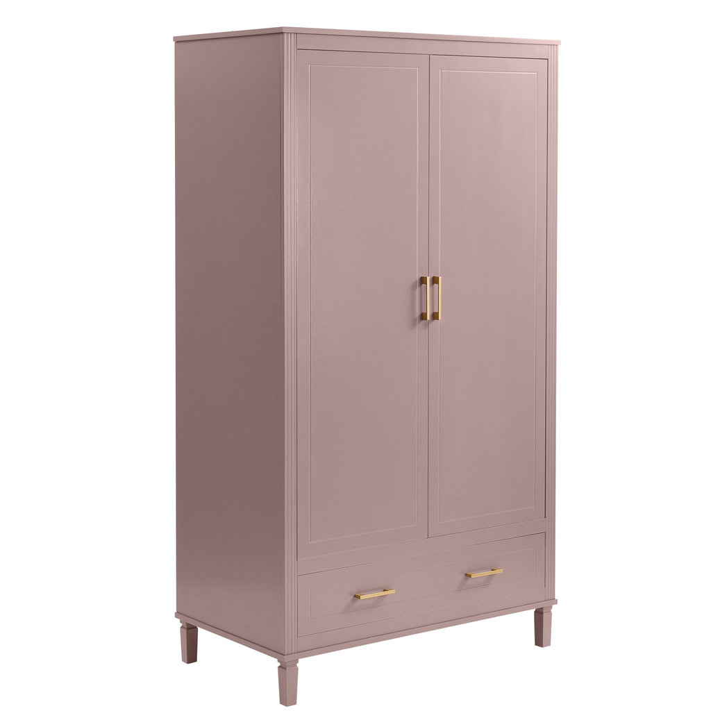 Sienna 2 Door Wardrobe with Drawer - Dusty Mauve