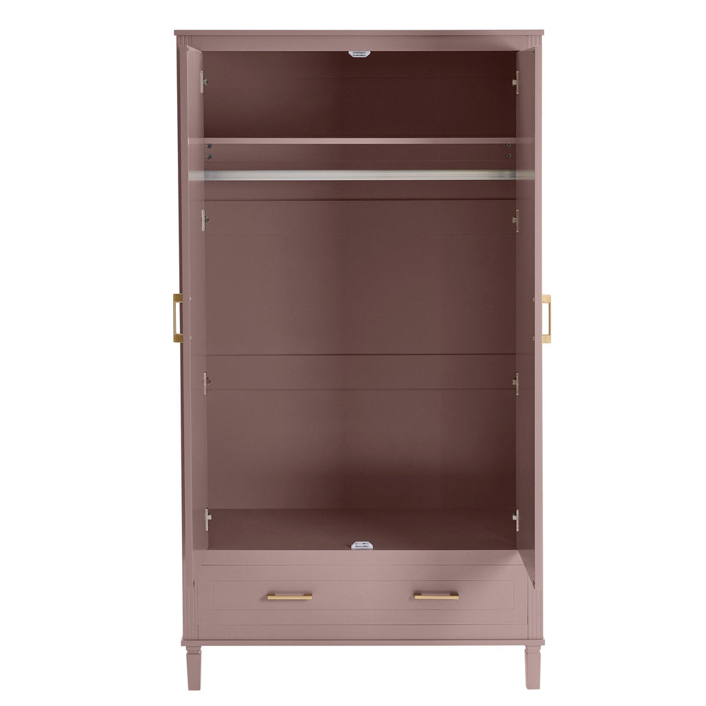 Sienna 2 Door Wardrobe with Drawer - Dusty Mauve