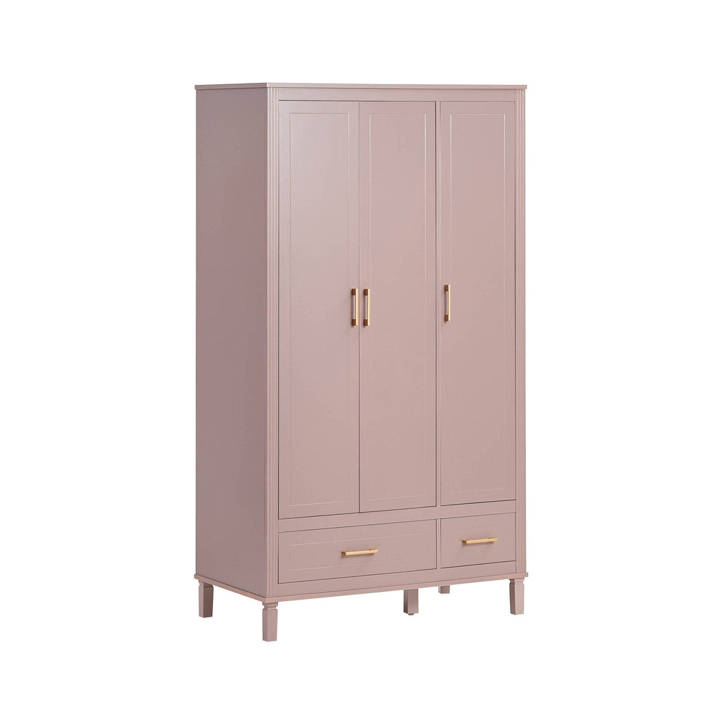 Sienna 3 Door Wardrobe with Drawers - Dusty Mauve