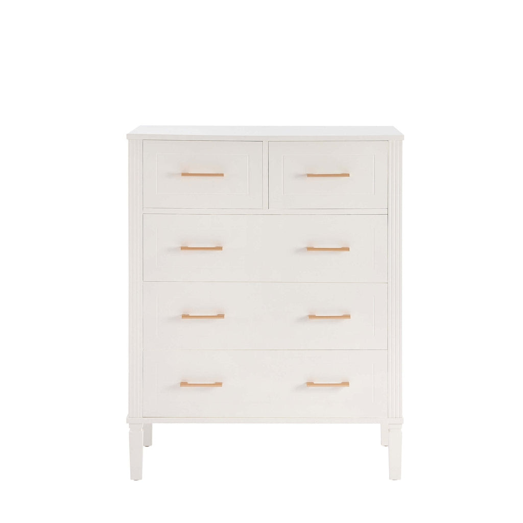Sienna 5 Drawer Chest - Cream