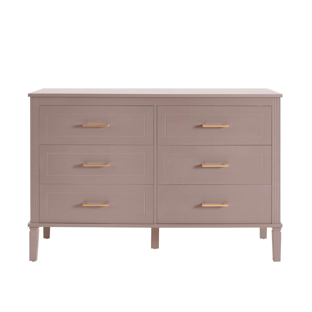Sienna 6 Drawer Chest - Dusty Mauve