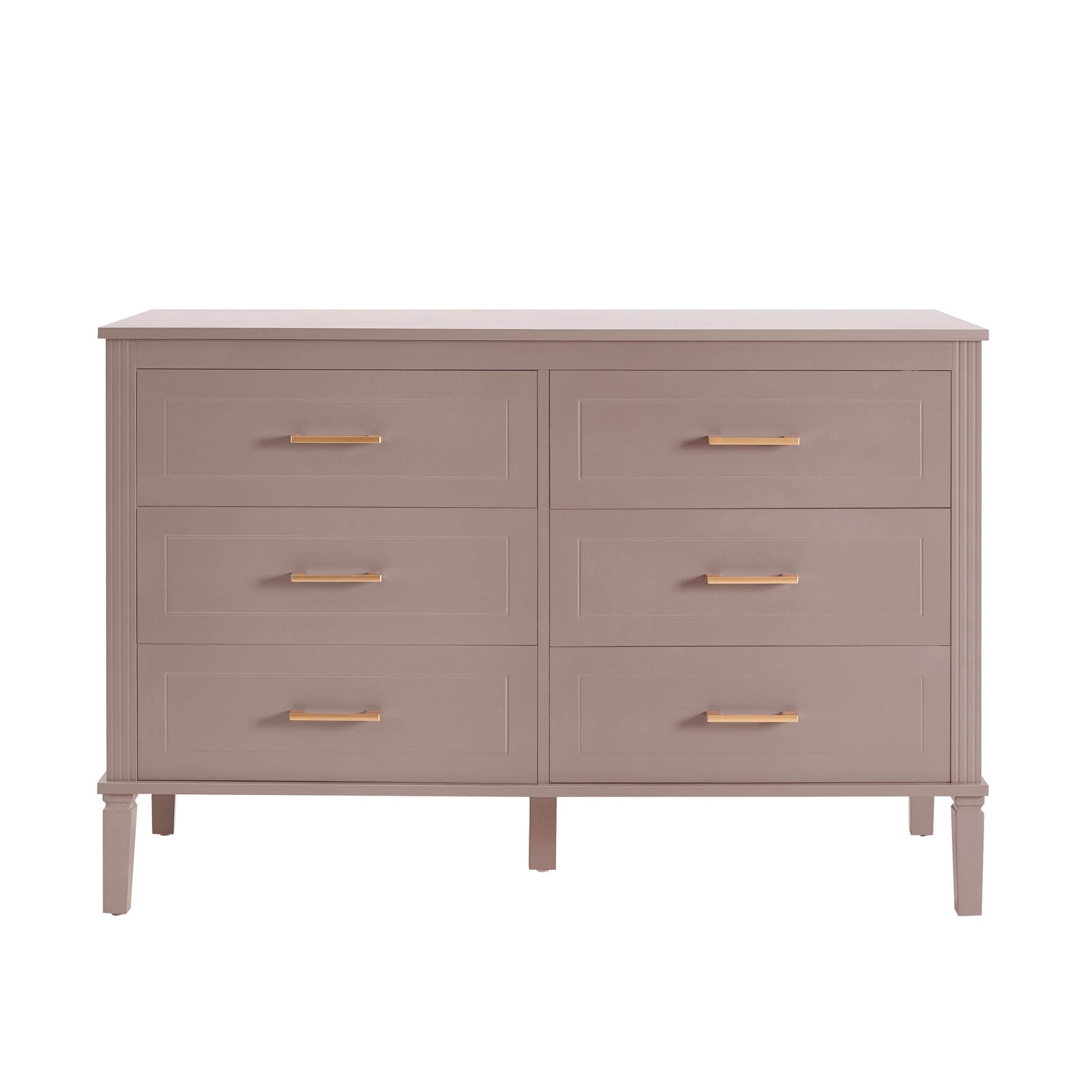 Sienna 6 Drawer Chest - Dusty Mauve