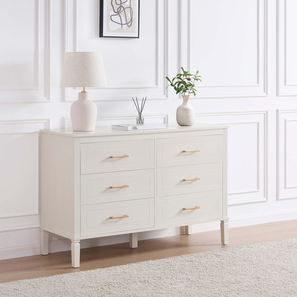 Sienna 6 Drawer Chest - Cream