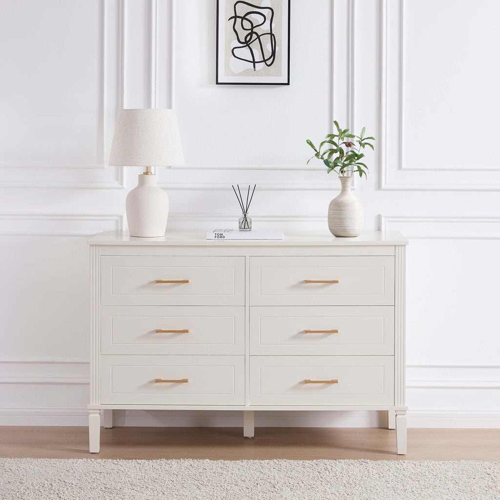 Sienna 6 Drawer Chest - Cream