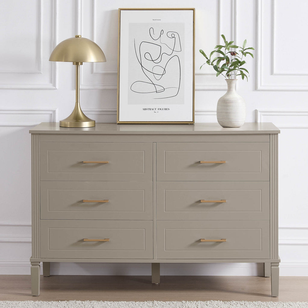 Sienna 6 Drawer Chest - Taupe