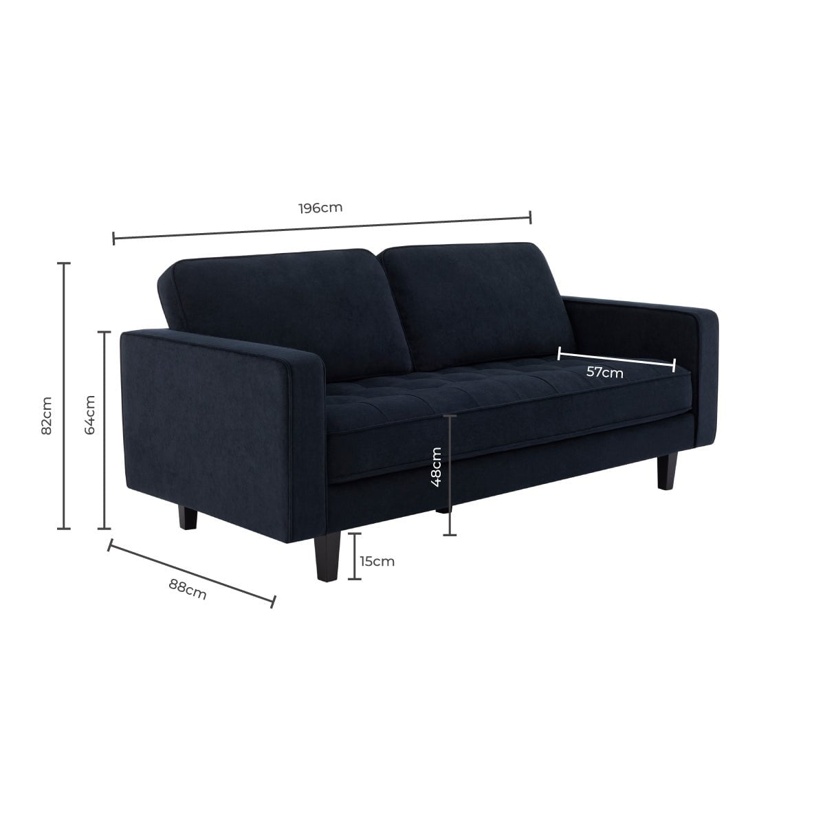 Sloane 3 Seater Sofa - Olive