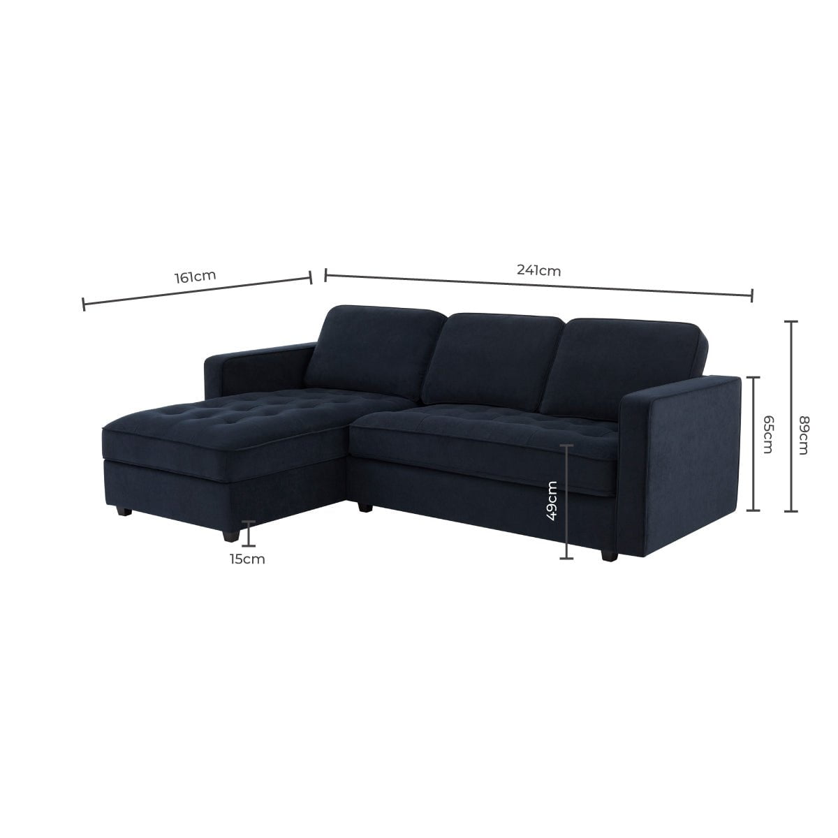 Sloane Left Hand Storage Chaise Sofa - Olive