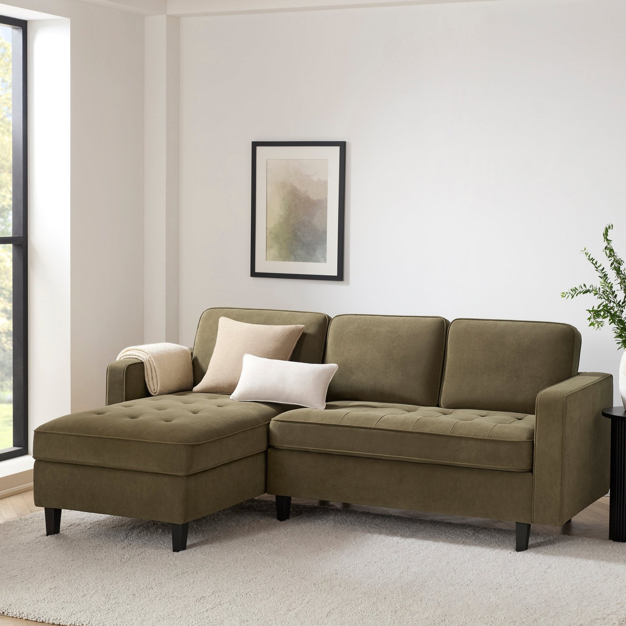 Sloane Left Hand Storage Chaise Sofa - Olive