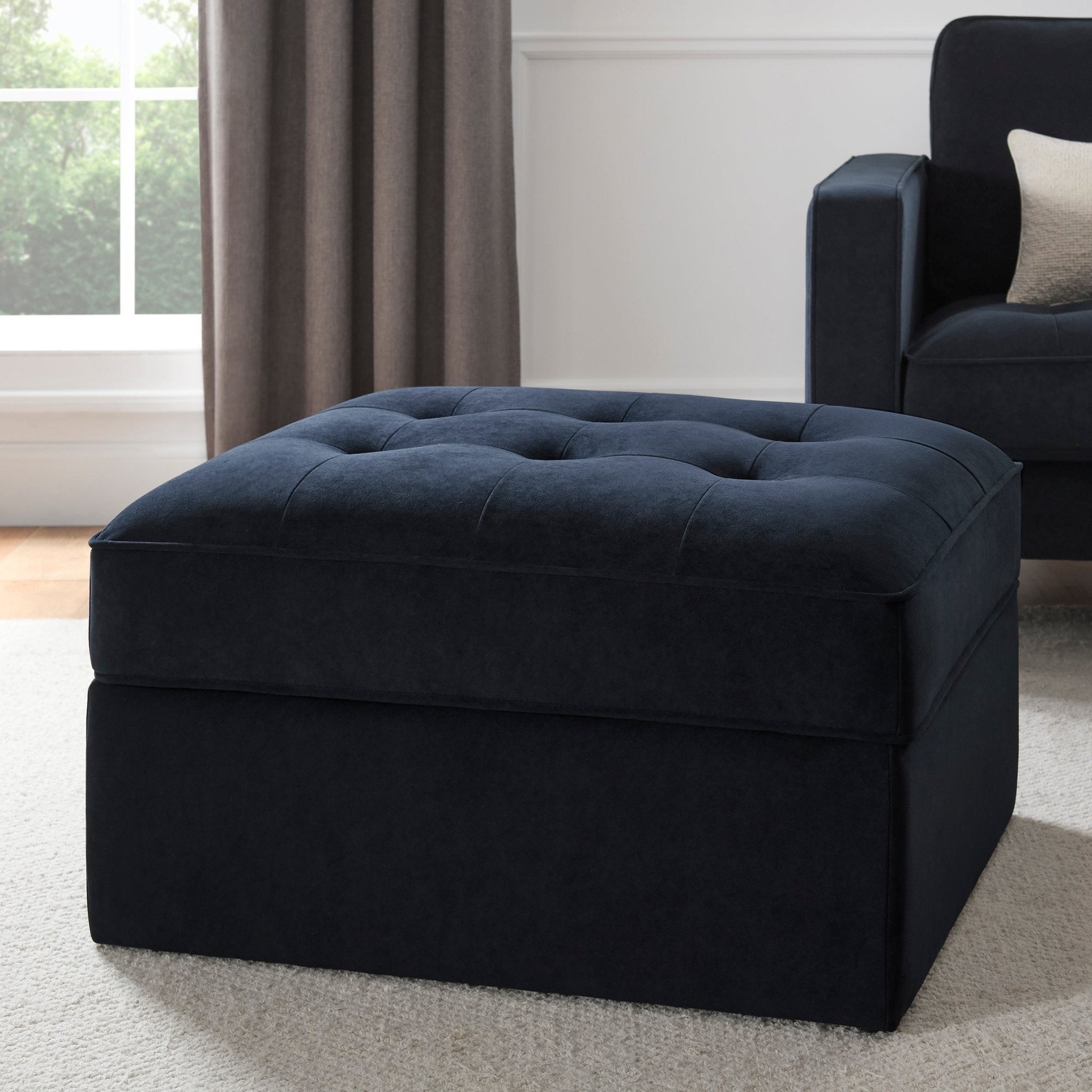 Sloane Ottoman Storage Pouffe- Midnight
