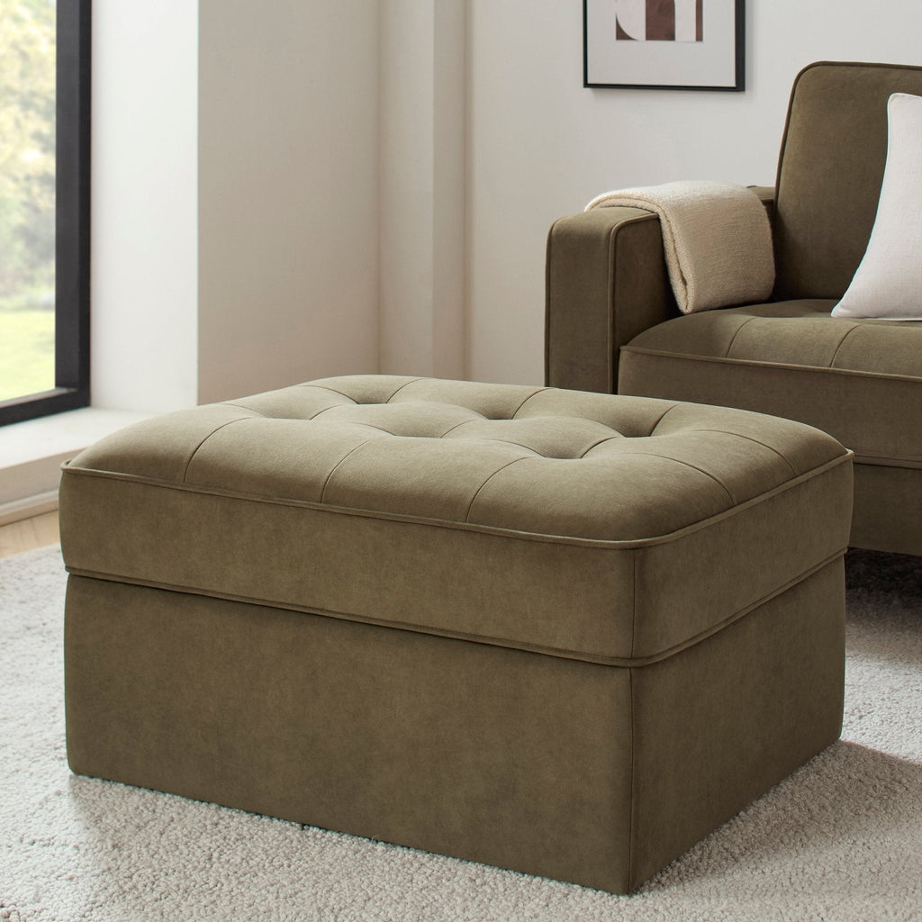 Sloane Ottoman Storage Pouffe - Olive