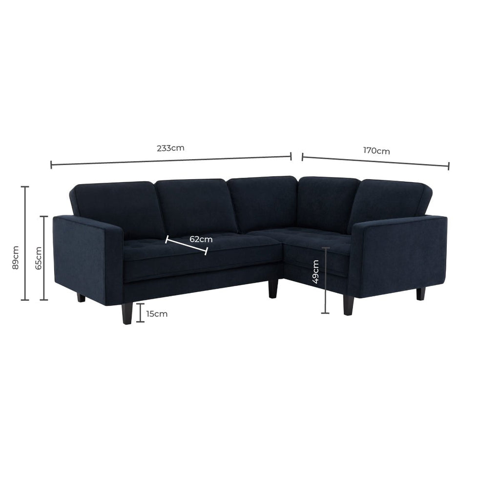 Sloane Right Hand Corner Sofa - Midnight
