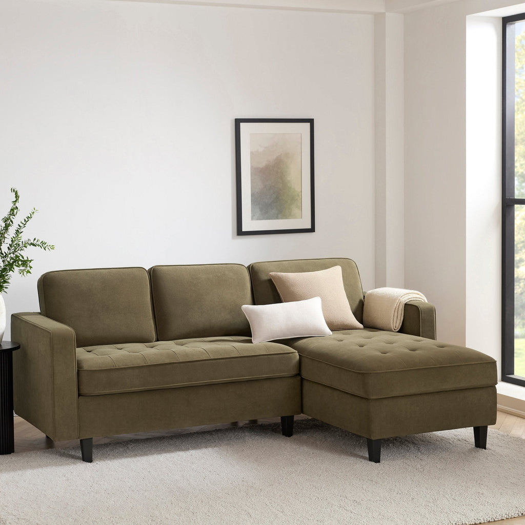 Sloane Right Hand Storage Chaise Sofa - Olive