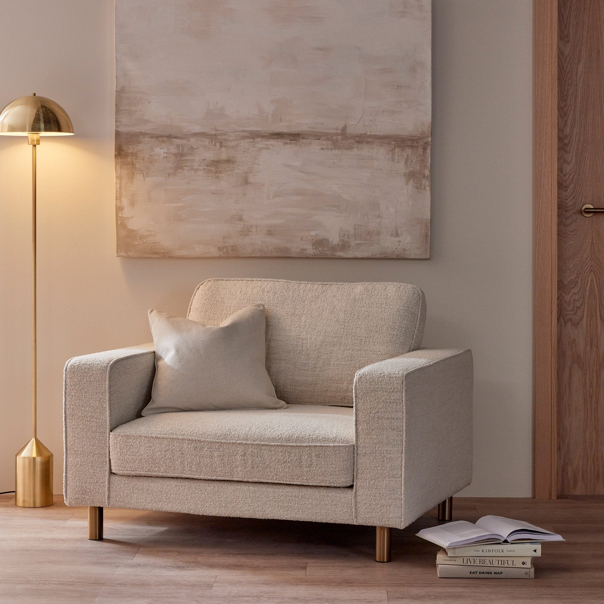 Soho Bouclé Loveseat - Ivory