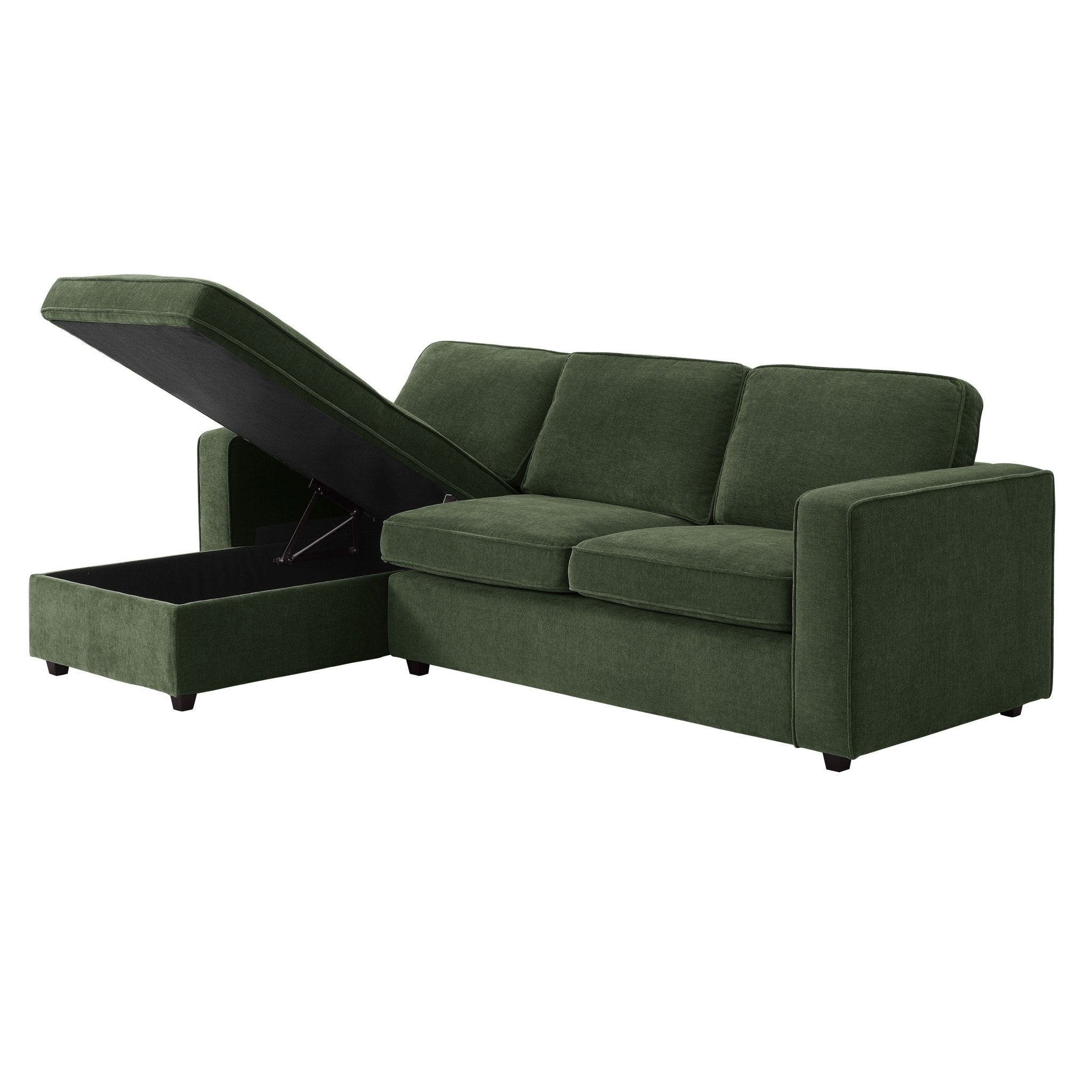 Soho Left Hand Storage Chaise Sofa - Dark Olive