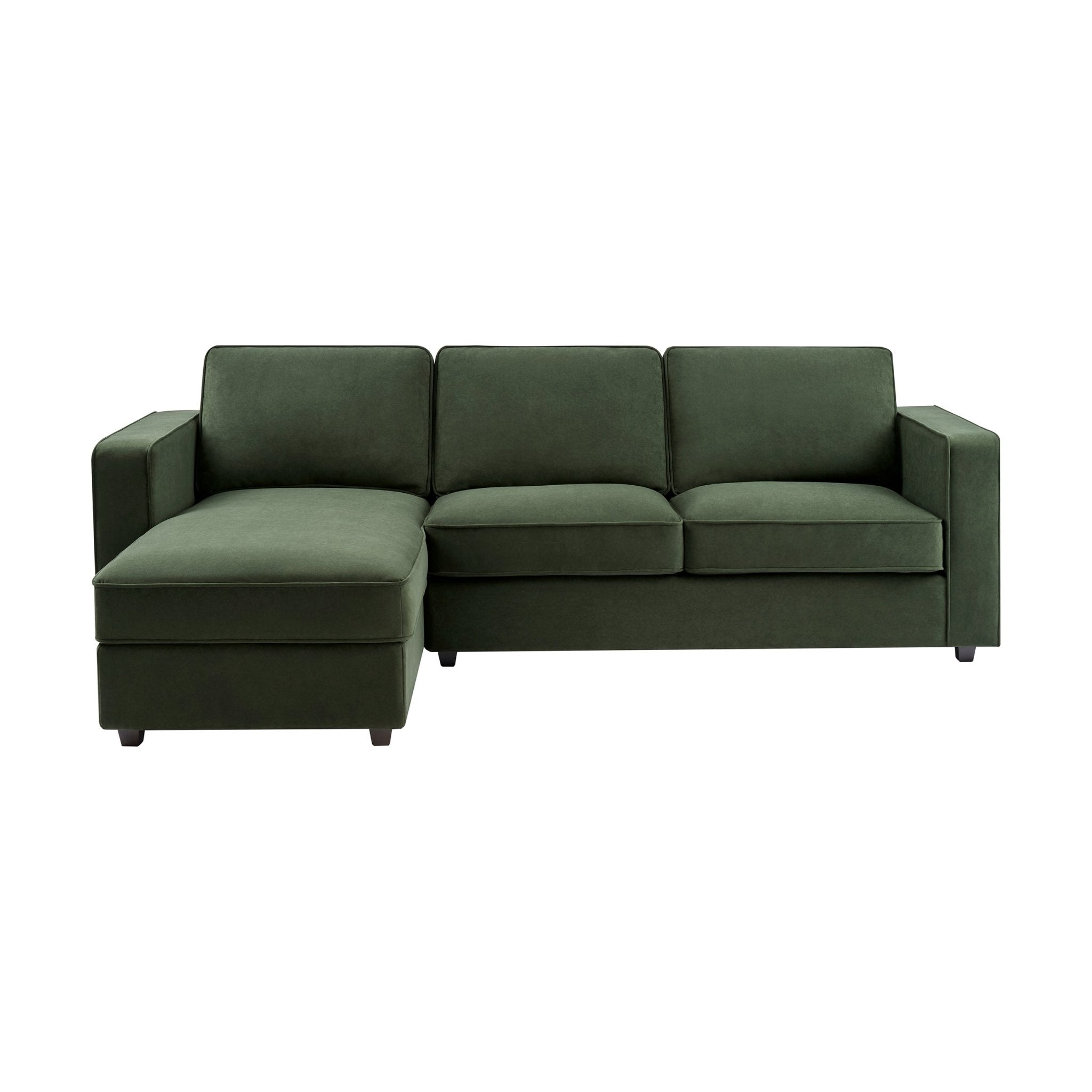 Soho Left Hand Storage Chaise Sofa - Dark Olive