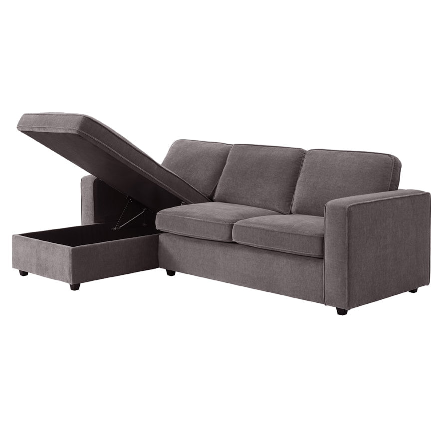 Soho Left Hand Storage Chaise Sofa - Grey