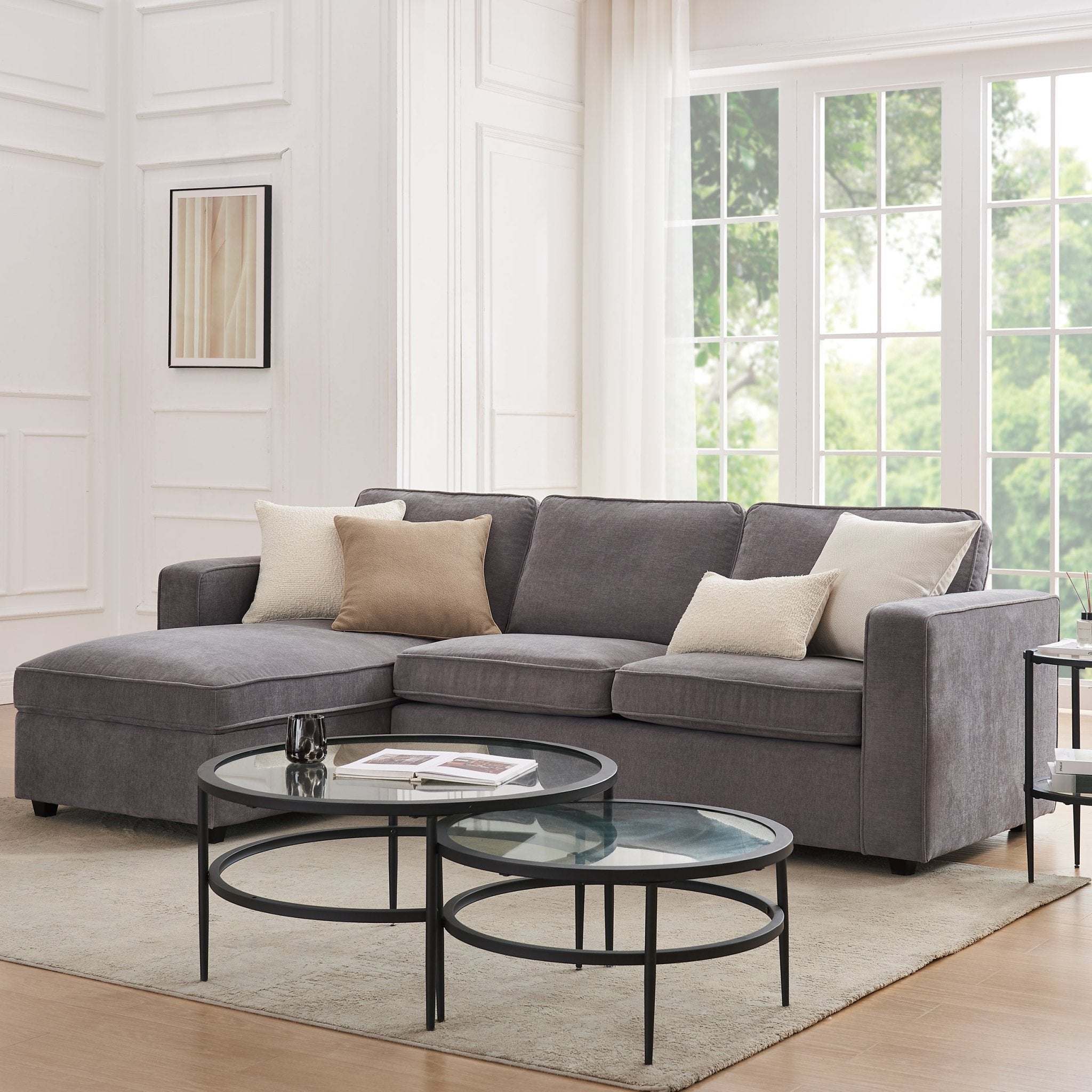 Soho Left Hand Storage Chaise Sofa - Grey
