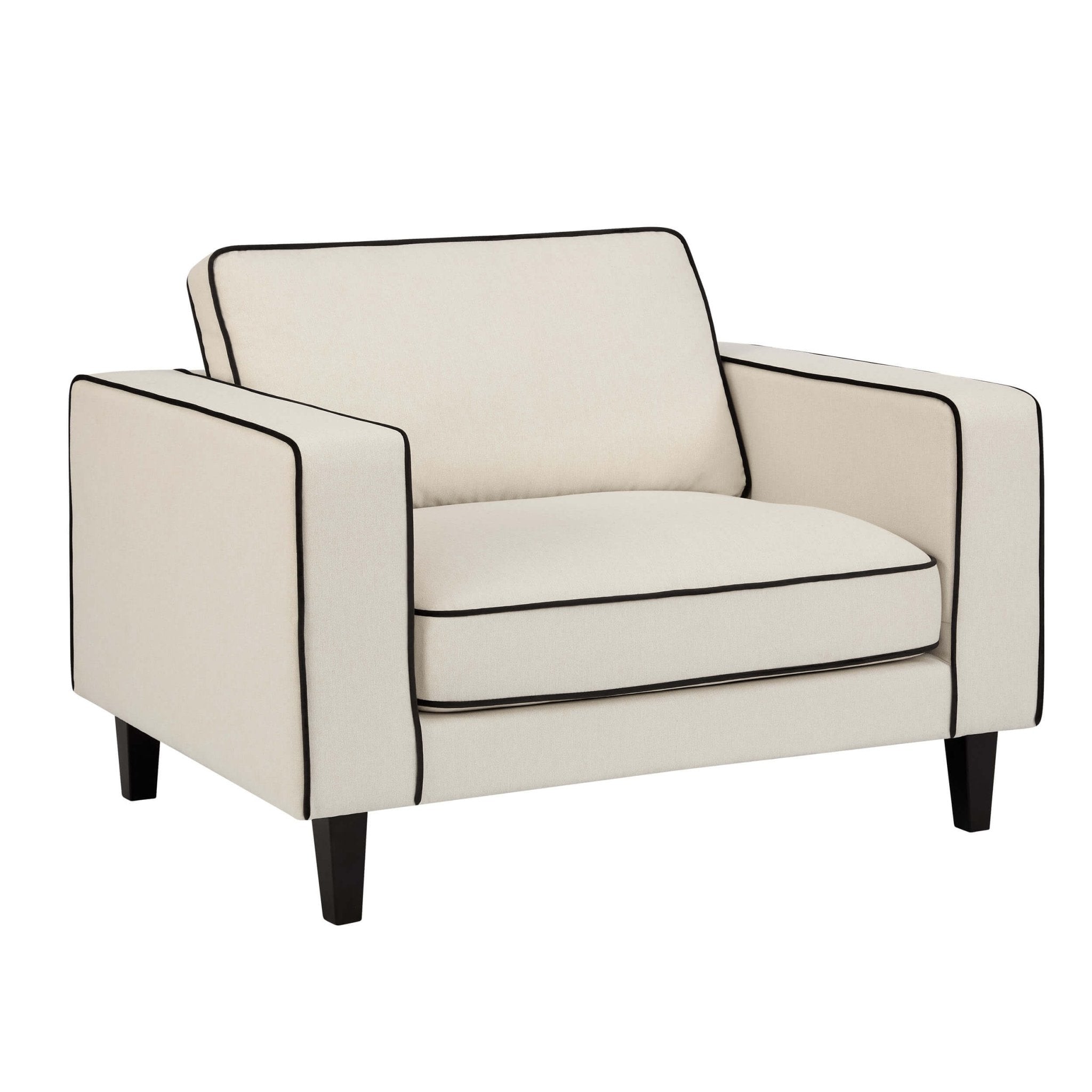 Soho Loveseat - Cream Linen/Black