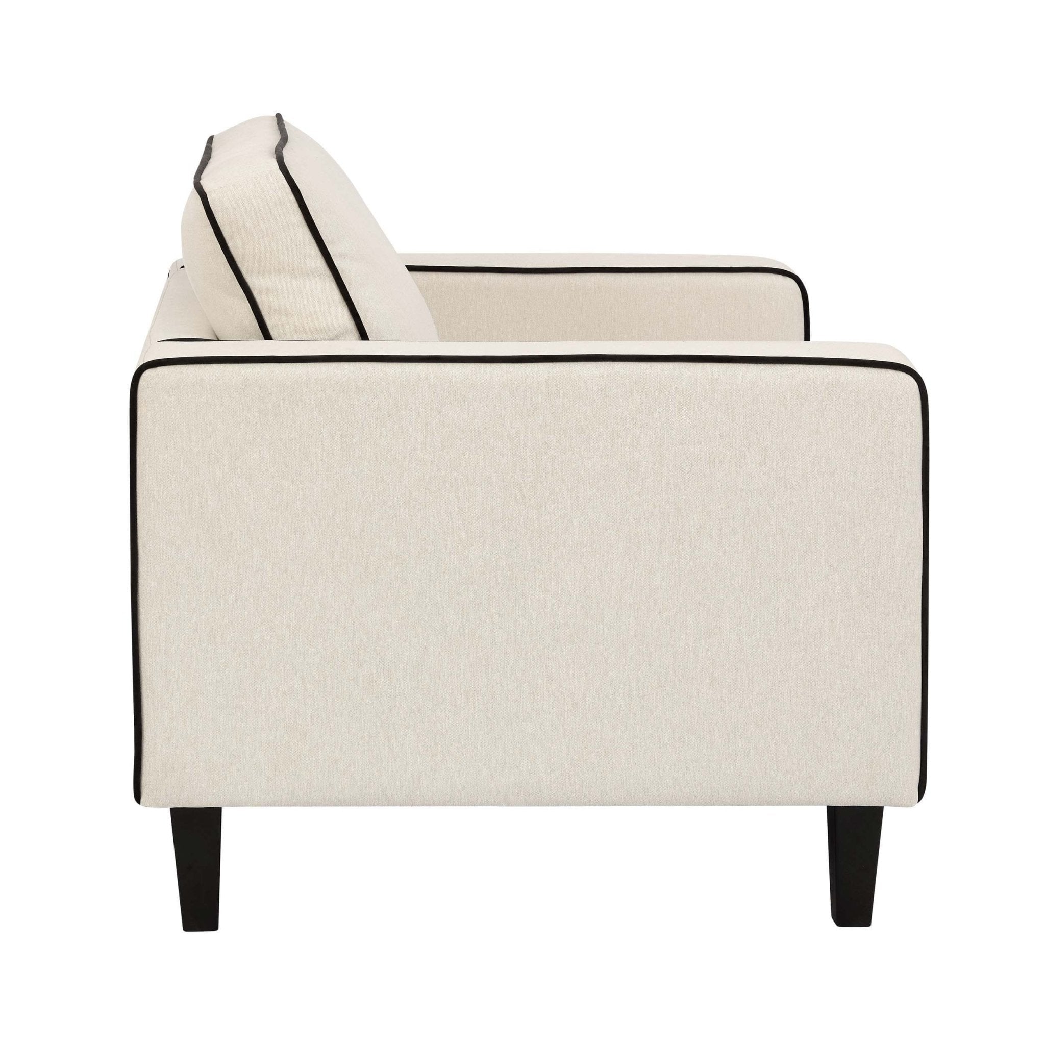 Soho Loveseat - Cream Linen/Black