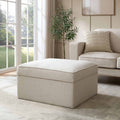 Soho Ottoman Storage Pouffe - Beige