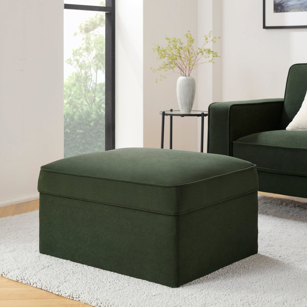Soho Ottoman Storage Pouffe - Dark Olive