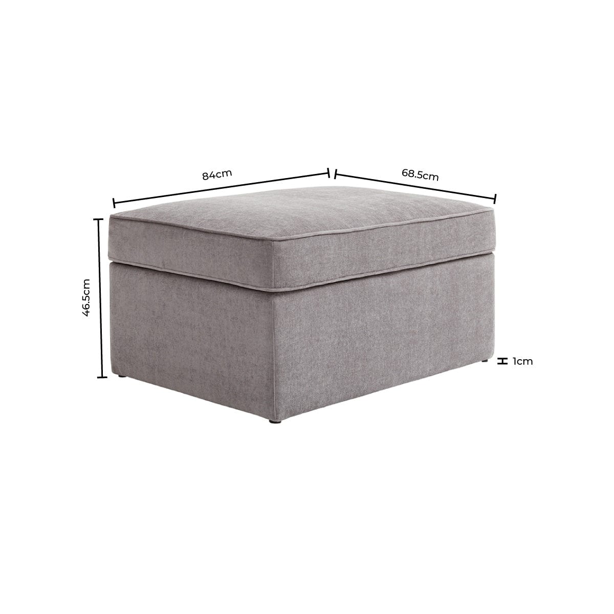 Soho Ottoman Storage Pouffe - Grey