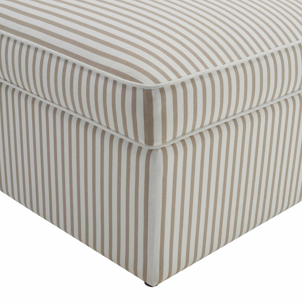Soho Ottoman Storage Pouffe - Sand Stripe