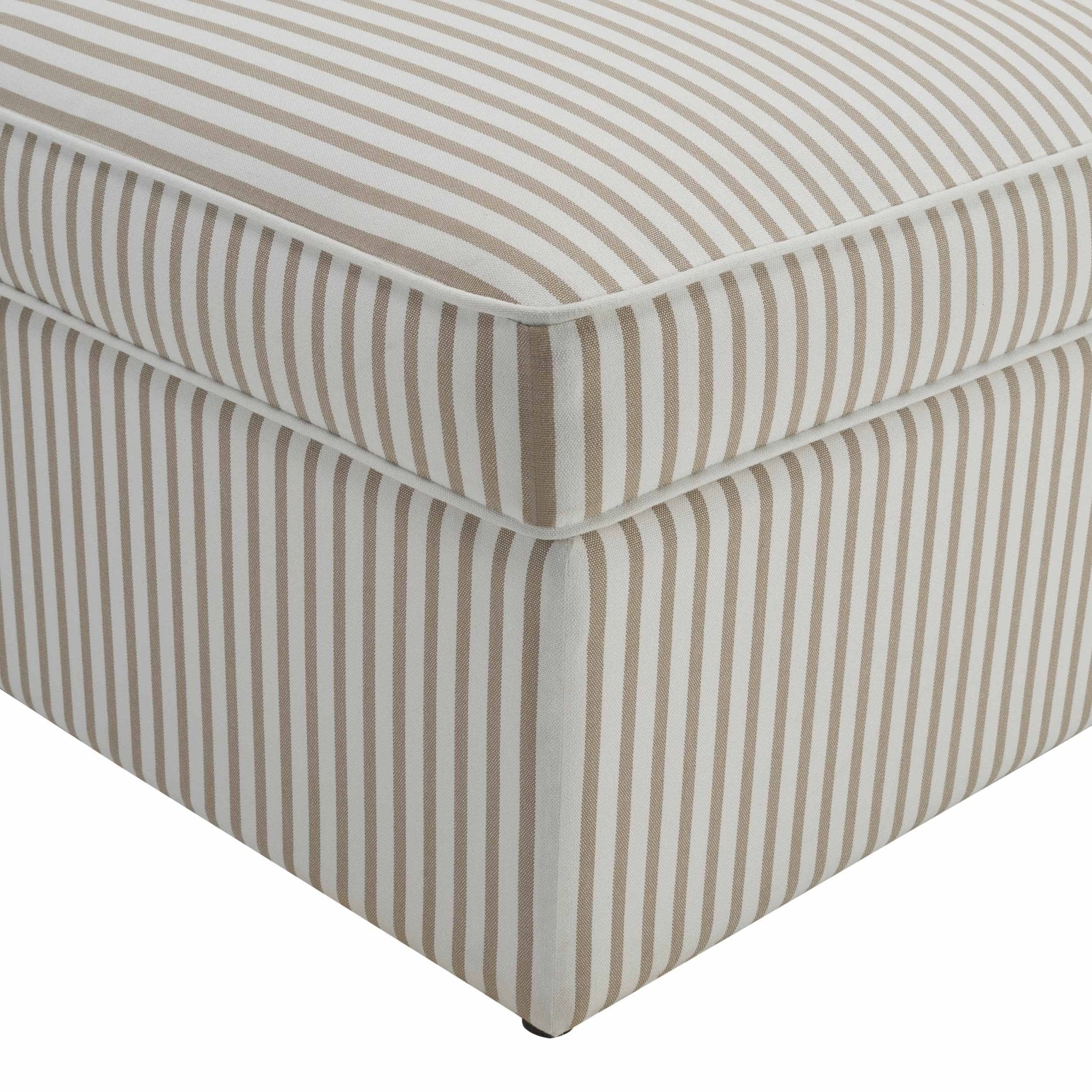 Soho Ottoman Storage Pouffe - Sand Stripe