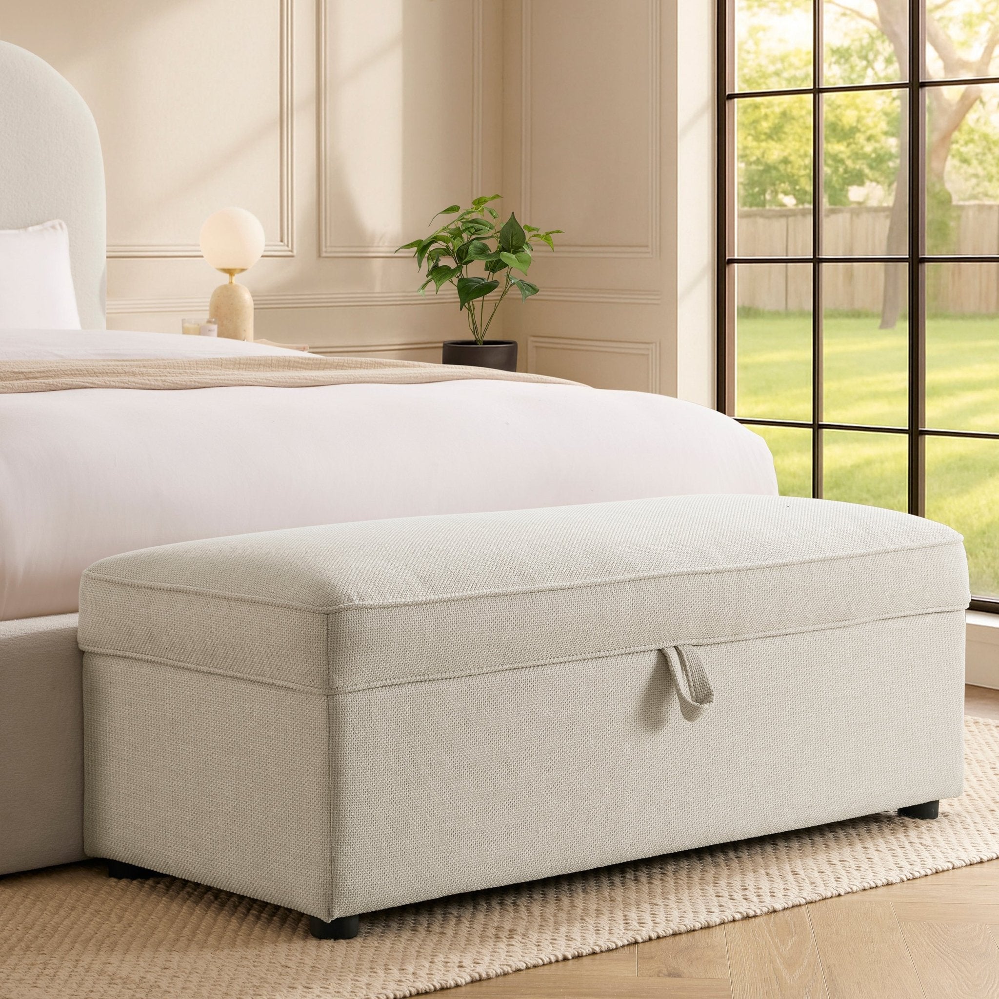 Soho Rectangle Ottoman Storage - Beige