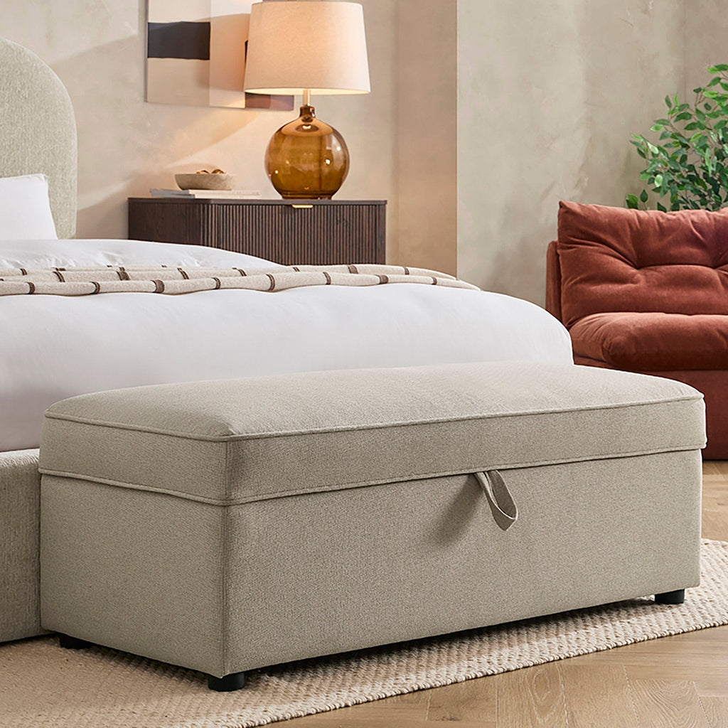 Soho Rectangle Ottoman Storage - Oatmeal