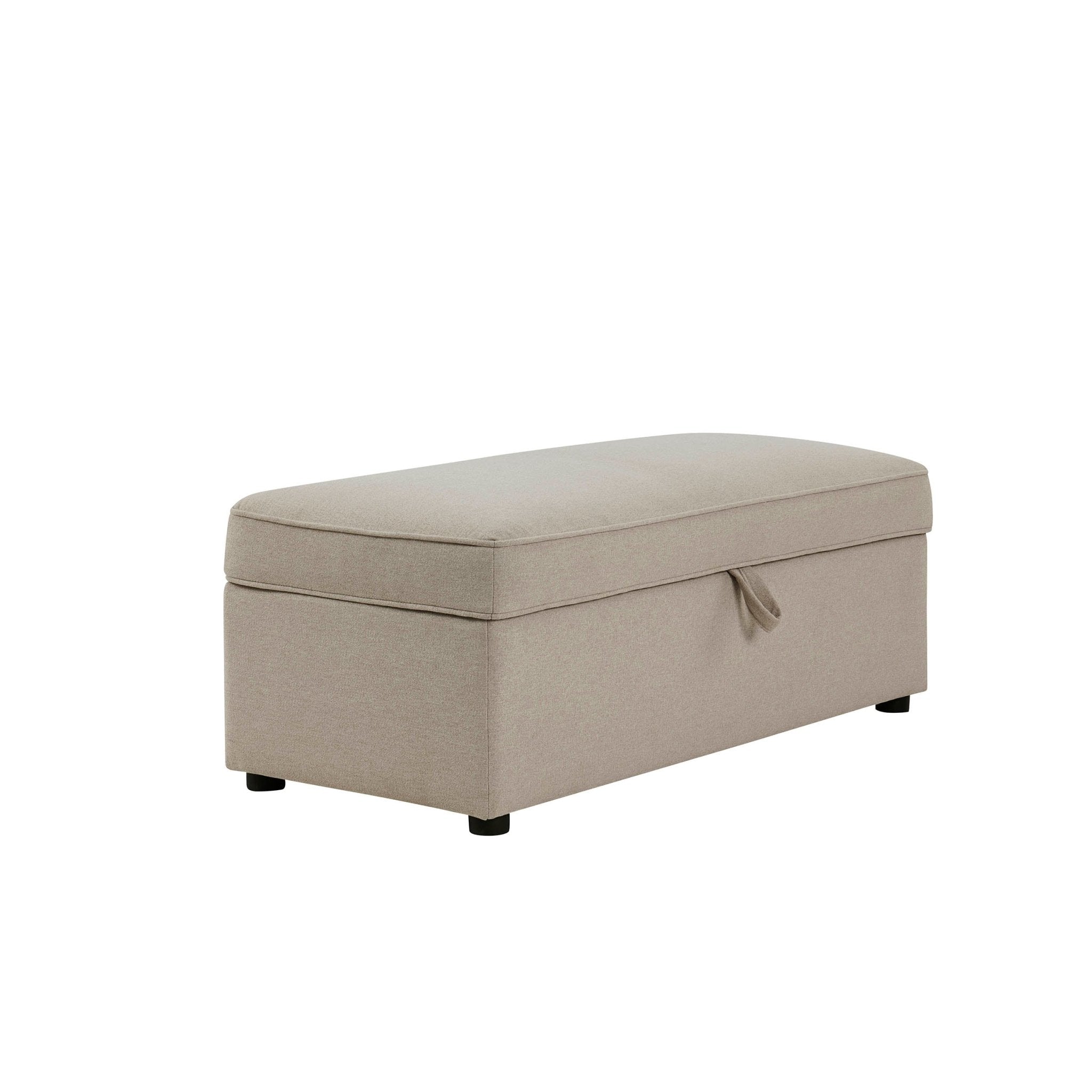 Soho Rectangle Ottoman Storage - Oatmeal