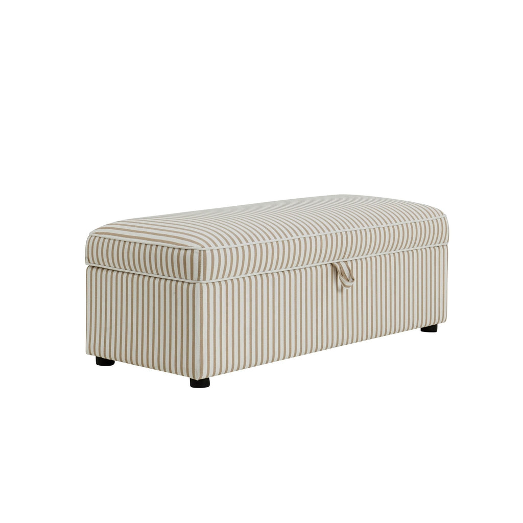Soho Rectangle Ottoman Storage - Sand Stripe