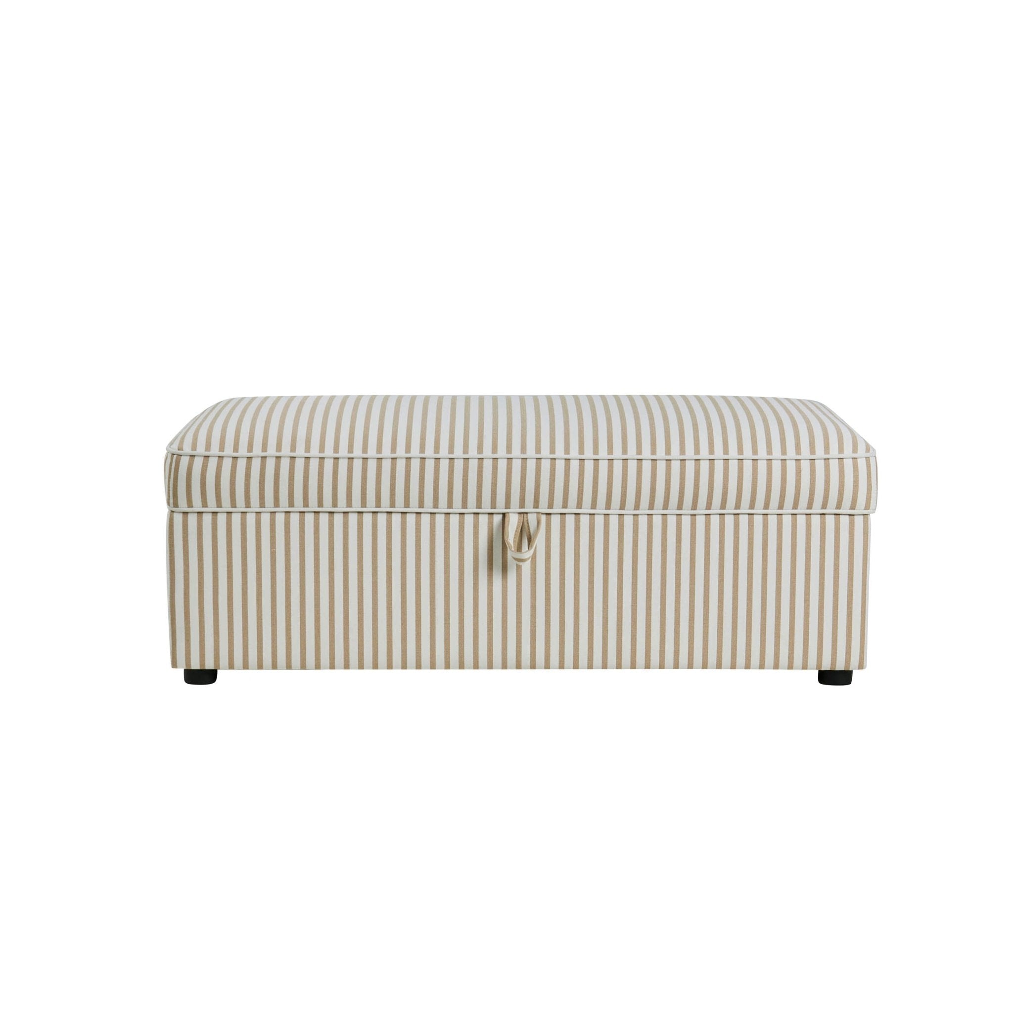 Soho Rectangle Ottoman Storage - Sand Stripe