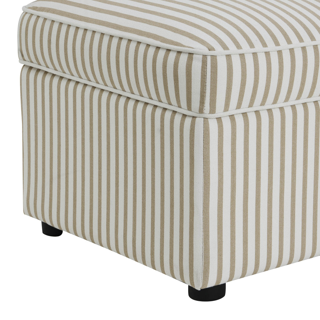 Soho Rectangle Ottoman Storage - Sand Stripe