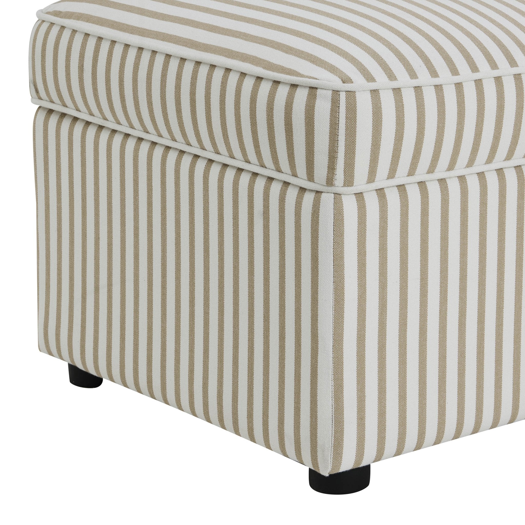 Soho Rectangle Ottoman Storage - Sand Stripe