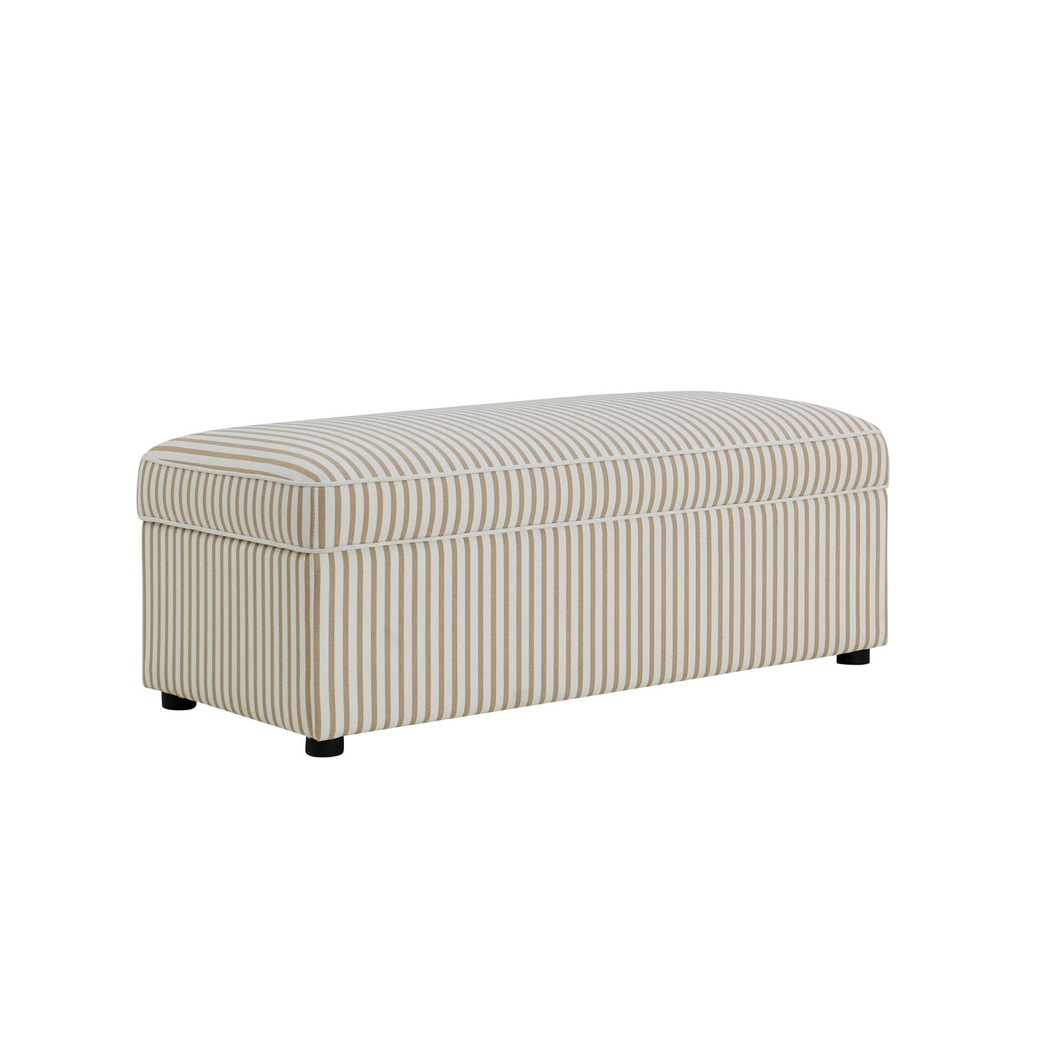 Soho Rectangle Ottoman Storage - Sand Stripe