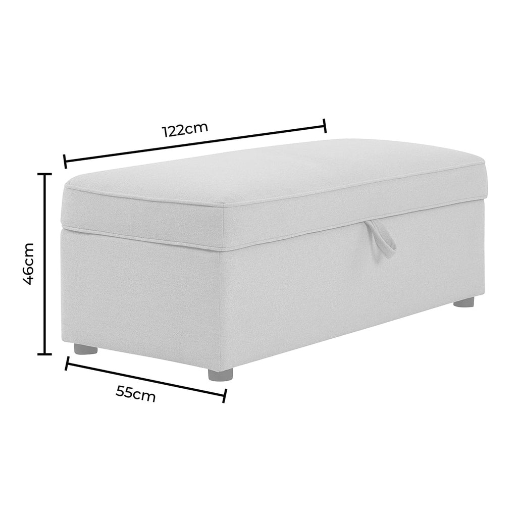 Soho Rectangle Ottoman Storage - Beige