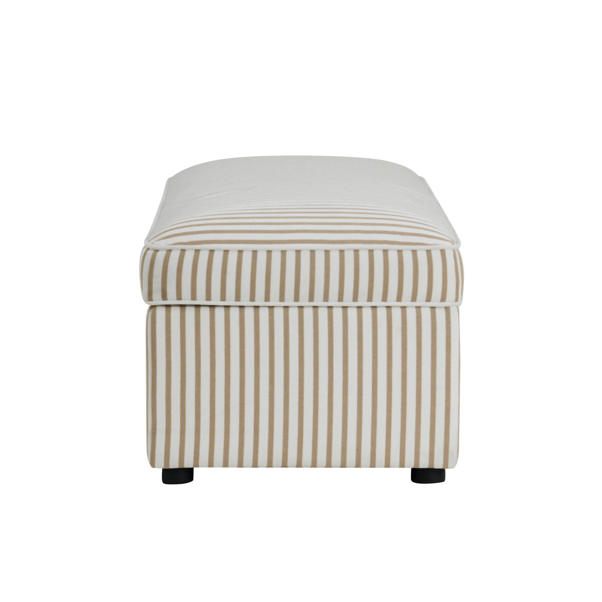 Soho Rectangle Ottoman Storage - Sand Stripe