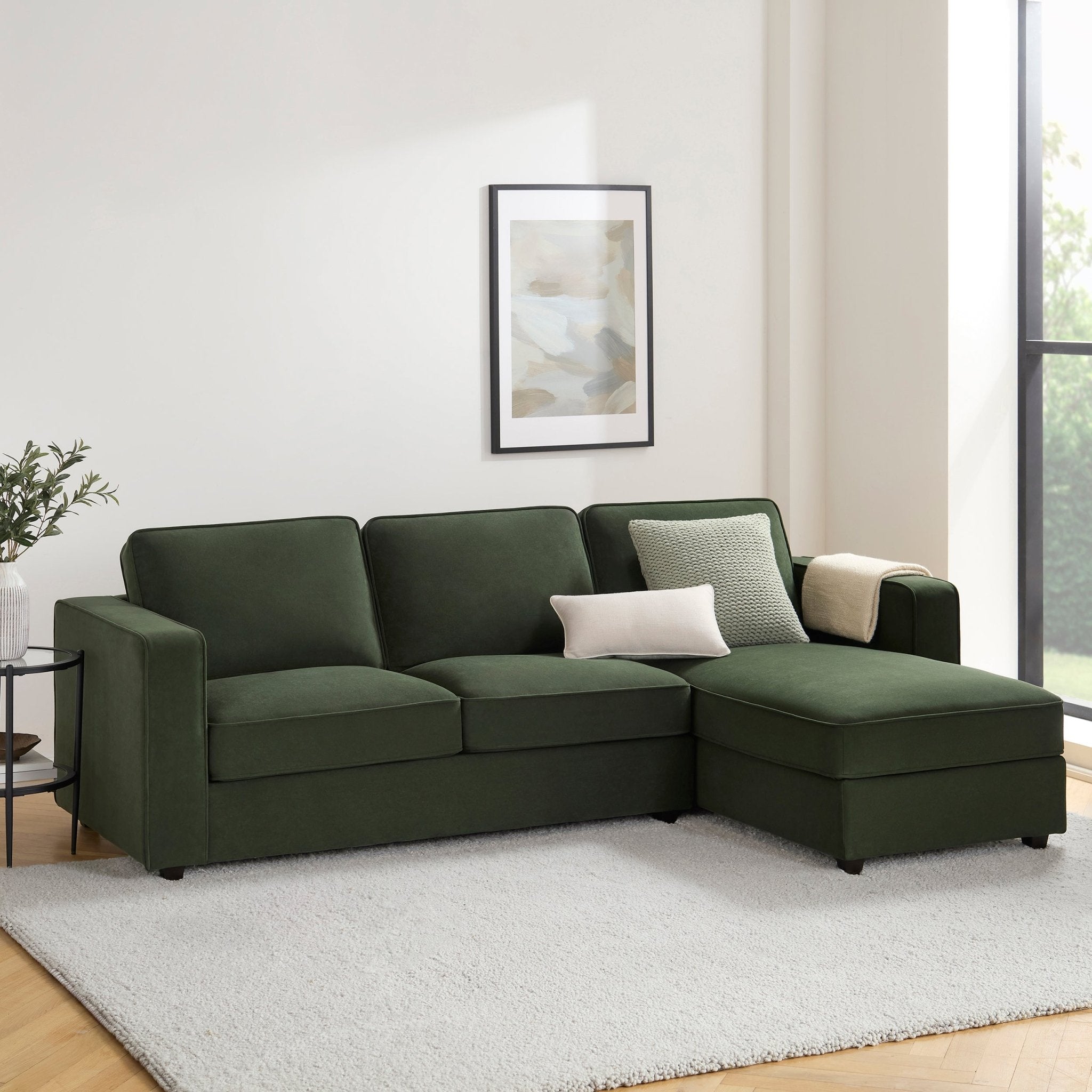 Soho Right Hand Storage Chaise Sofa - Dark Olive