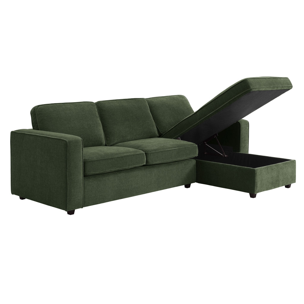 Soho Right Hand Storage Chaise Sofa - Dark Olive