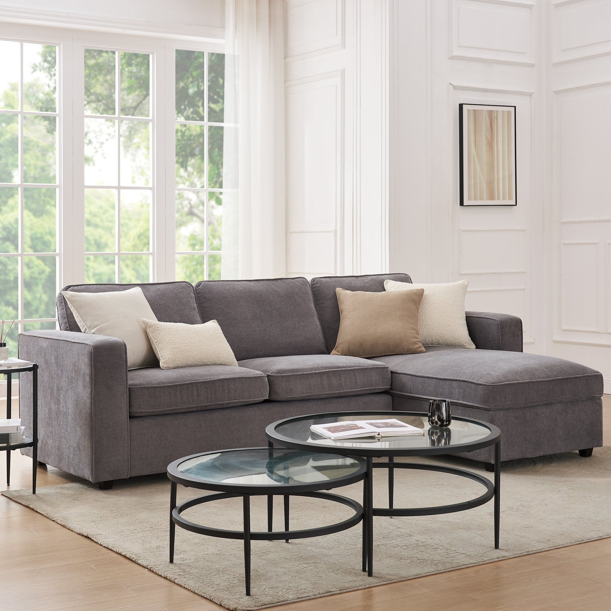 Soho Right Hand Storage Chaise Sofa - Grey