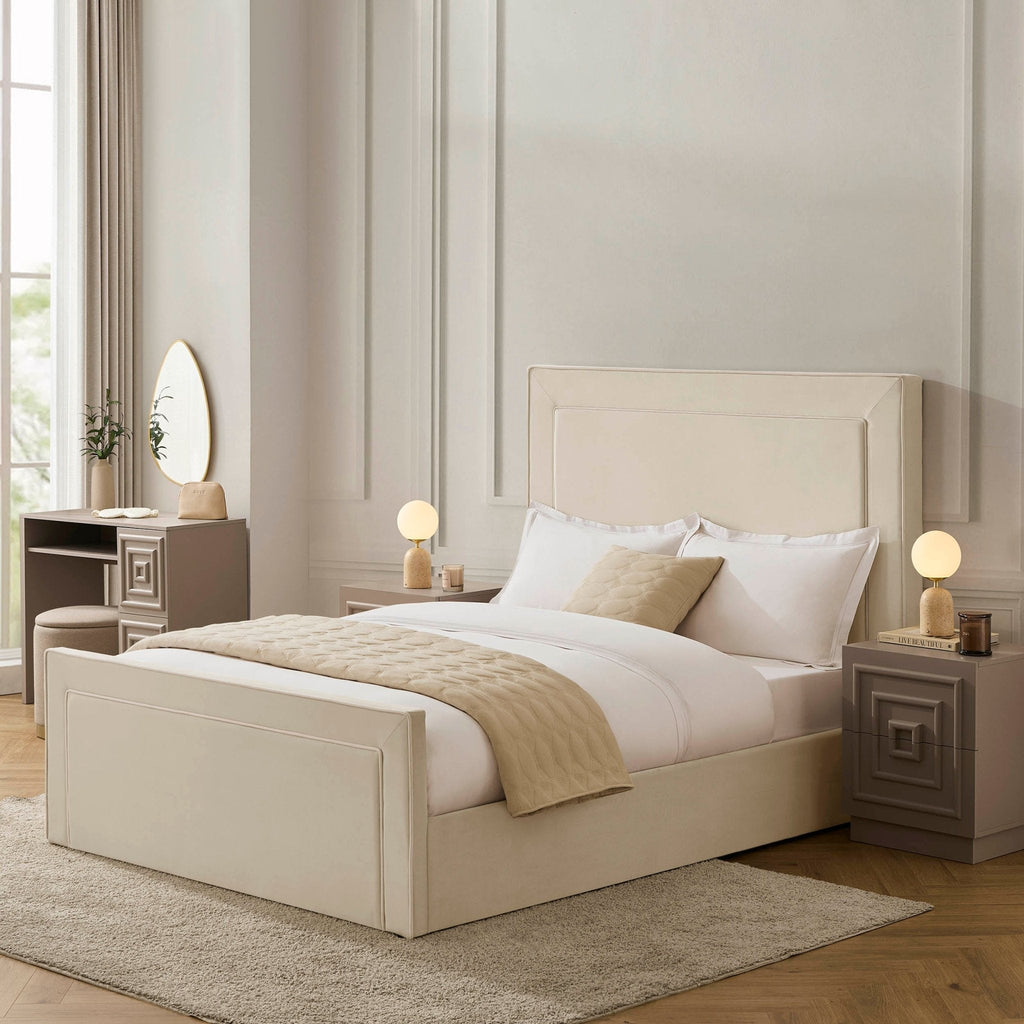Sorrento Ottoman Storage Bed - Ecru/White