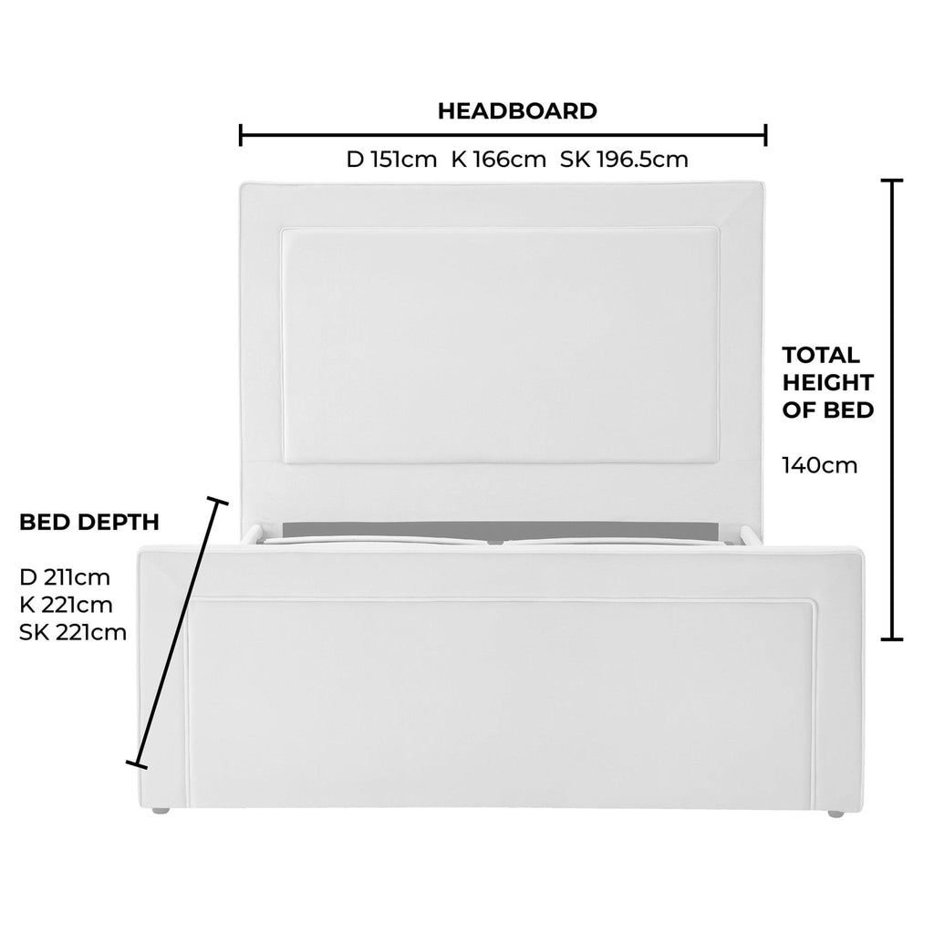 Sorrento Ottoman Storage Bed - Ecru/White