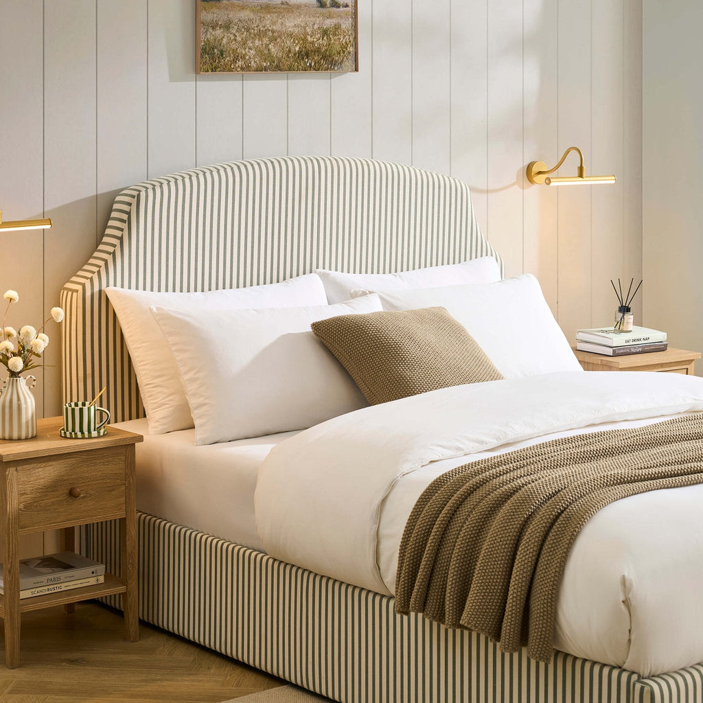 Surrey Ottoman Storage Bed - Sage Stripe