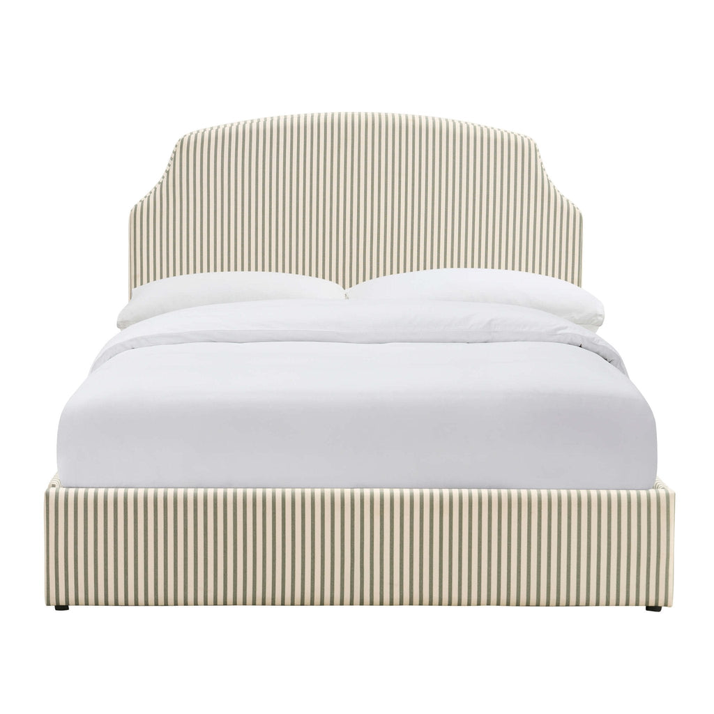 Surrey Ottoman Storage Bed - Sage Stripe
