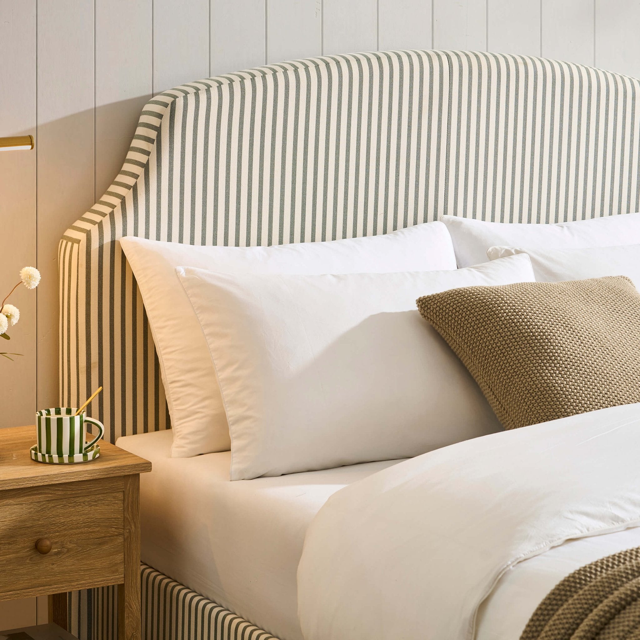 Surrey Ottoman Storage Bed - Sage Stripe