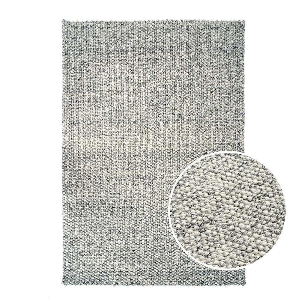 Theo Handwoven Wool Rug - Light Grey